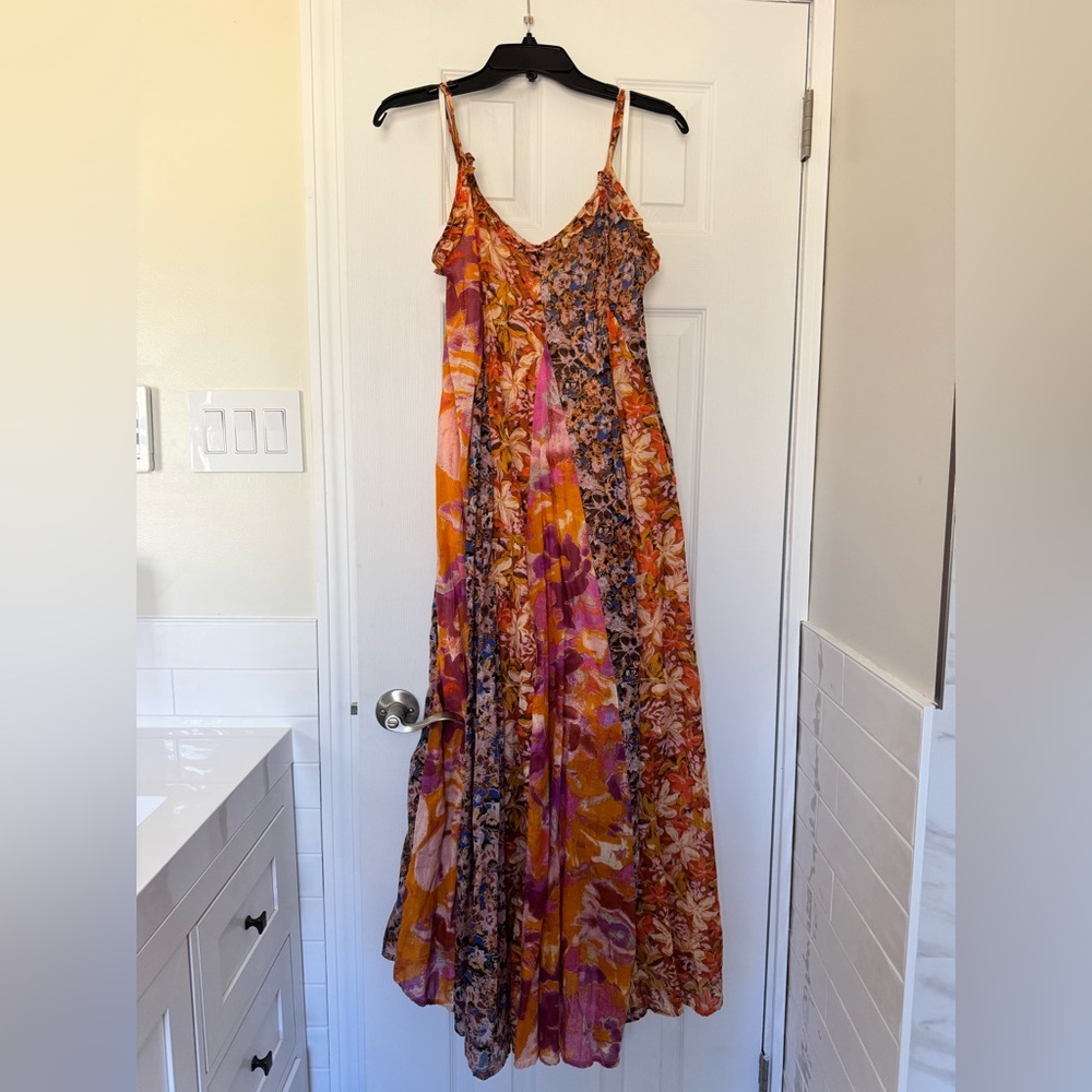 Women's Orange Floral Maxi Dress